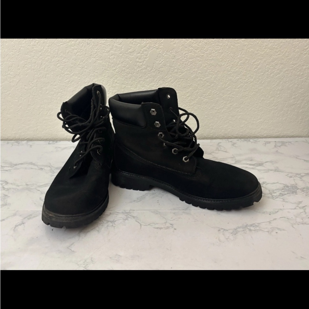 Lugz Womens Black Boots WCNYD-001 Sz 9 Lace Up Combat Ankle UT2